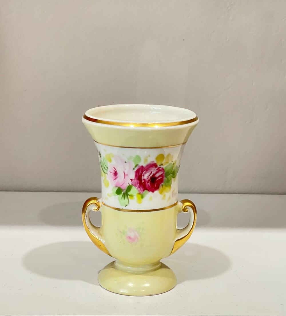 Vintage  Mid Century Mini Vase Hand Painted